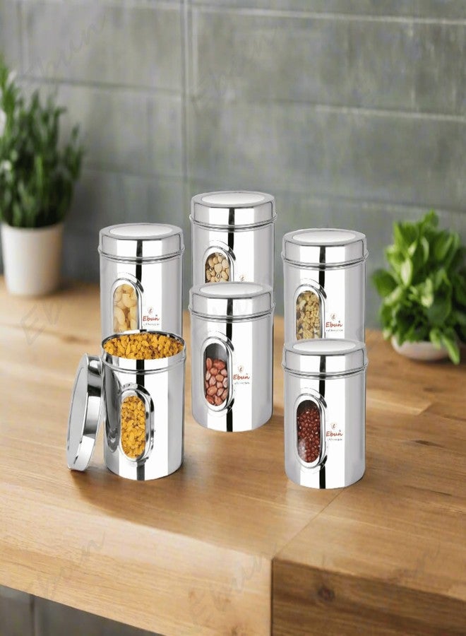 Ebun Stainless Steel See Through Small Containers | Small Containers with Capacity 200 Grams | Pack of 6 Pcs Combo, Silver - Image 2
